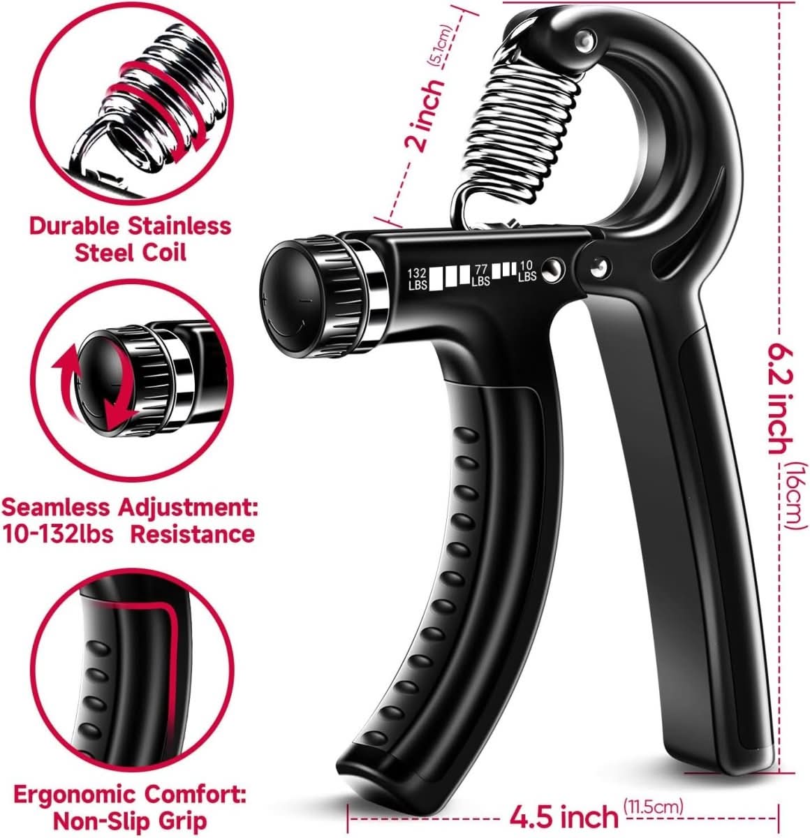 Skanto | Gripmaster – Adjustable Hand Strengthener Set for Grip Strength and Forearm Training