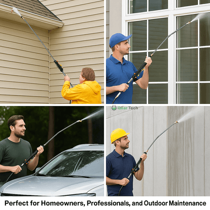 BowLift | Telescoping High Pressure Washer Wand Set | 4000 PSI, 7 Nozzle Tips & Ideal for Gutter, Roof, and Hard-to-Reach Cleaning