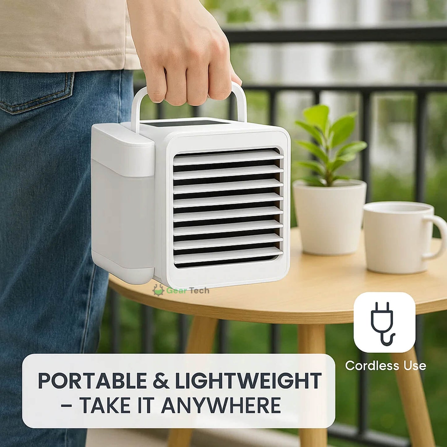 BowLift | MicroCool Mini Air Conditioner Portable Evaporative Swamp Cooler with 1000ml Water Tank