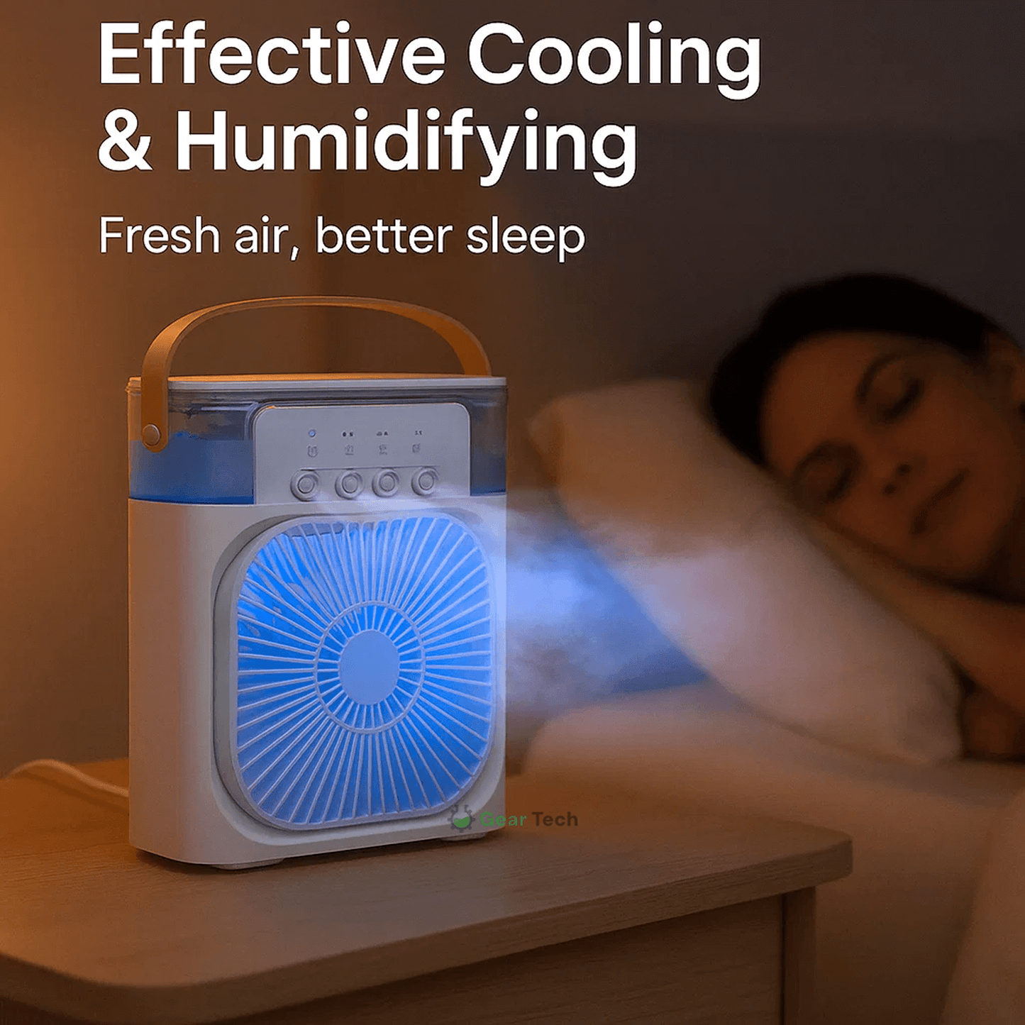3-in-1 Air Cooler Air Humidifier | Portable, adjustable fan speeds & Ideal for Bedrooms, Offices & small rooms | Brehn