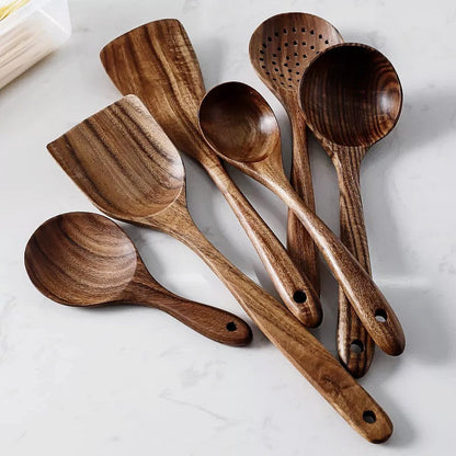 Brehn | TeakChef 7-piece Kitchen Utensil Set – Premium Teak Kitchen Tools for Style &amp; Functionality