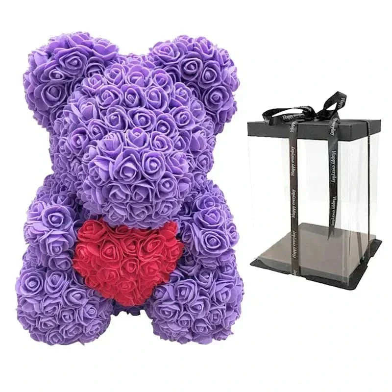 BowLift | Rose Teddy Bear with Handmade Foam Roses – 40cm