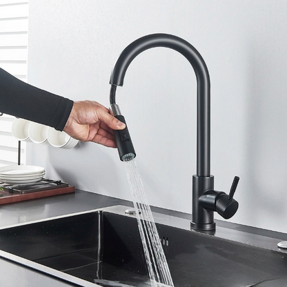 BowLift | SmartTouch | Kitchen Faucet with Touch Sensor and Pull-Out Spray Head – Brushed Nickel