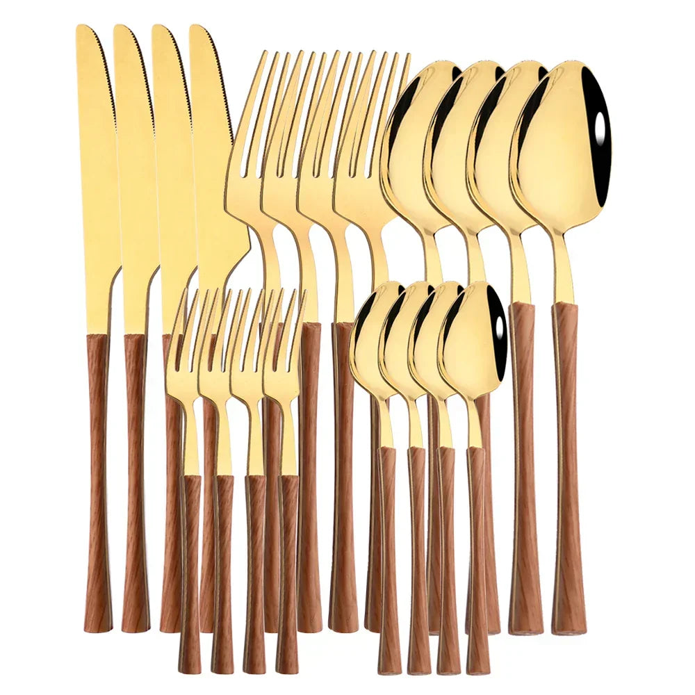 Skanto | RusticDining | Stainless Steel Cutlery with Wood Handle