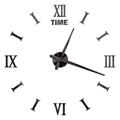 Big Wall Clock DIY 3D Self Adhesive Mirrored Acrylic Wall Clock For Kitchen Dining Room Living Room Creative Home Decor | Bowlift