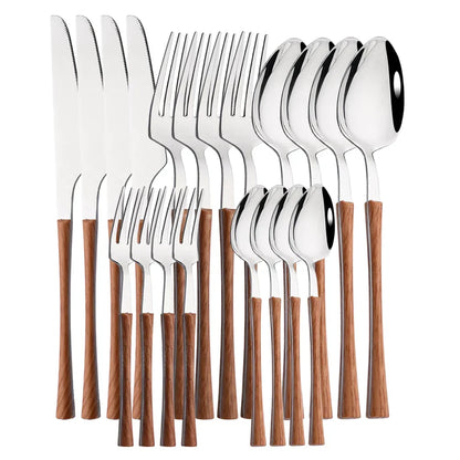 Skanto | RusticDining | Stainless Steel Cutlery with Wood Handle