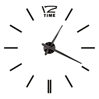 Big Wall Clock DIY 3D Self Adhesive Mirrored Acrylic Wall Clock For Kitchen Dining Room Living Room Creative Home Decor | Bowlift