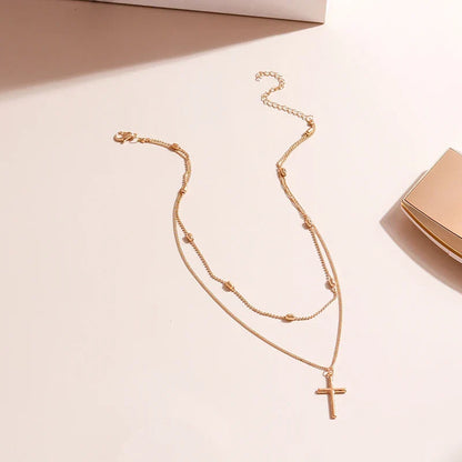 BowLift | Dainty Layered Choker and Cross Necklace