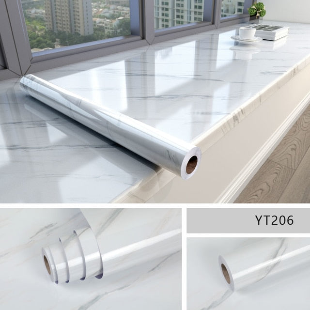 Marble Effect Self-Adhesive Waterproof Wallpaper | Skanto