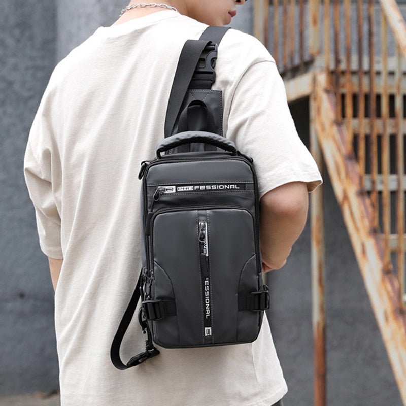 Skanto | Waterproof Oxford Crossbody Bag, Anti-theft Sling Bag, USB Charging & Multi-Pocket Design