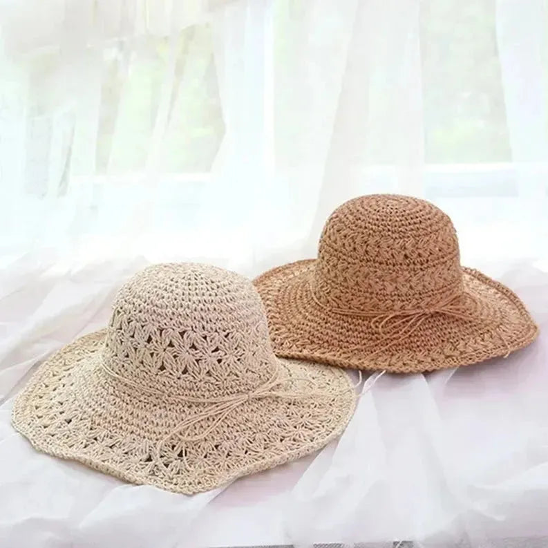 Women's Sun Hat – Lightweight Retro Straw Beach Hat | Ideal for Summer and Vacation | Skanto
