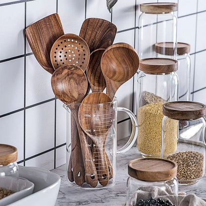 Skanto | TeakChef 7-Piece Kitchen Utensil Set – Premium Teak Kitchenware for Style & Functionality