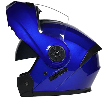 DOT Modular Flip-Up Motorcycle Helmet with Clear Visor and Inner Sun Shield