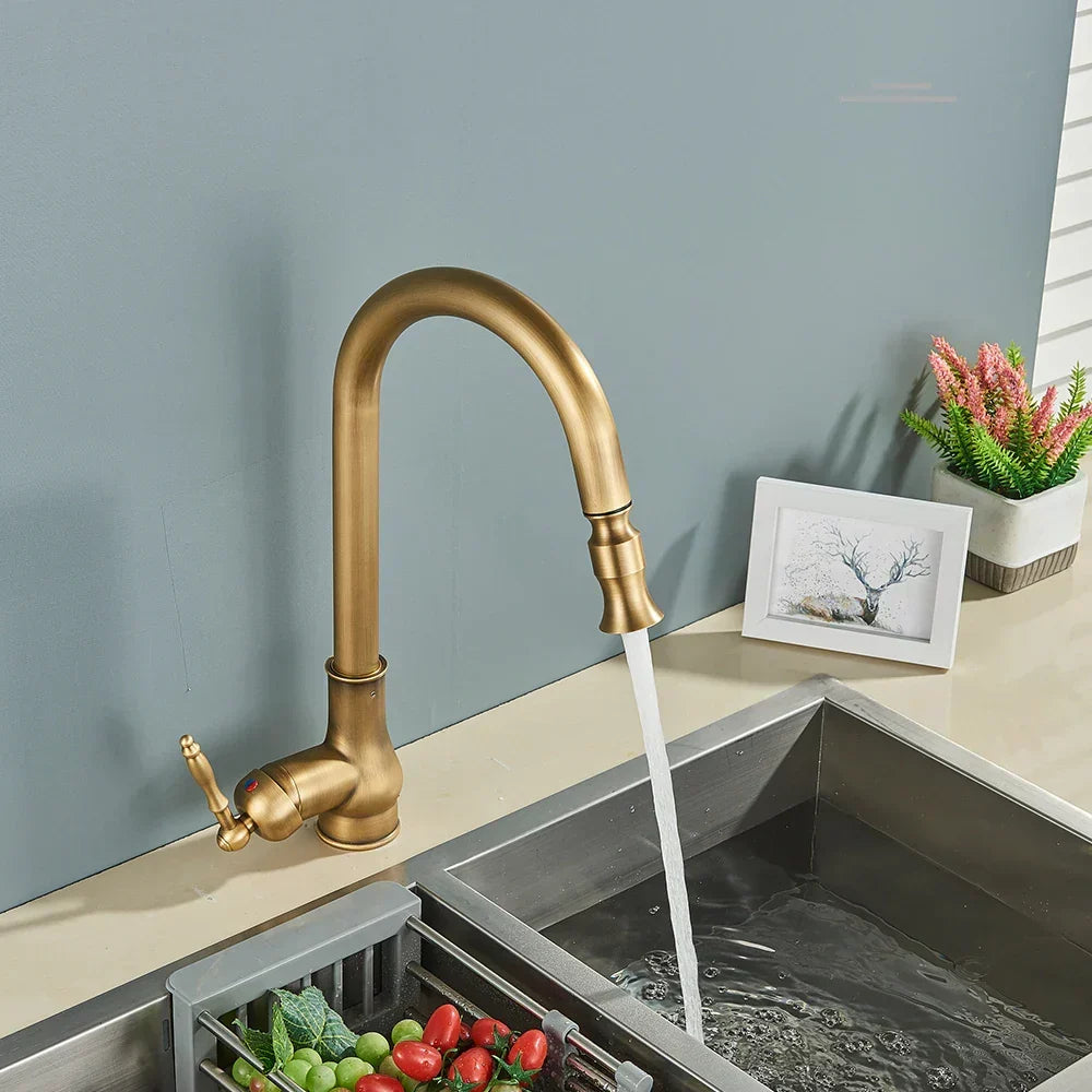 Antique brass faucet – Vintage design for the kitchen | Bowlift