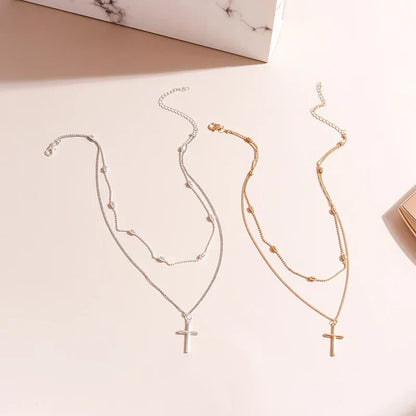 BowLift | Dainty Layered Choker and Cross Necklace