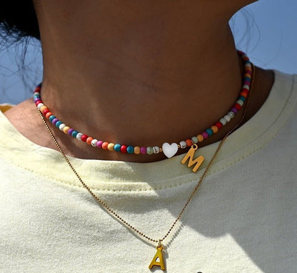 Pearl necklace with letter pendant