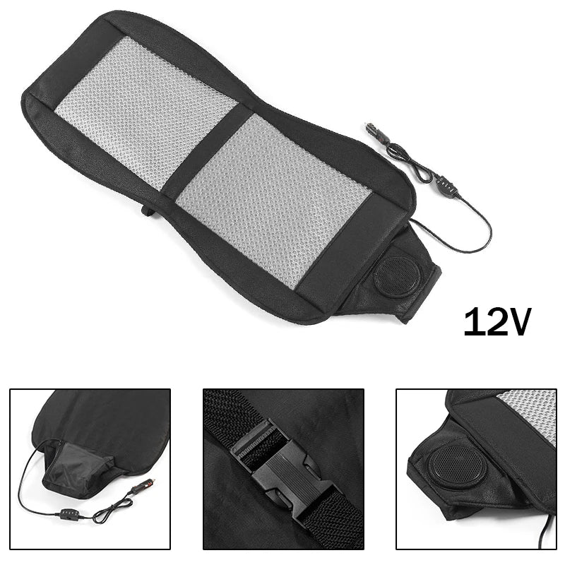 DC 12V 3D Car Seat Cooling Cushion | 8-Fan Ventilated Summer Air Seat for Fast Cooling | Bowlift