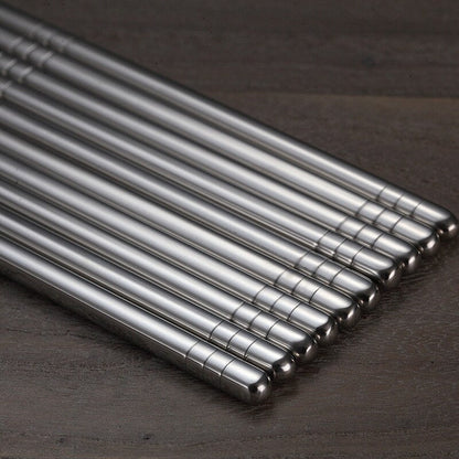 Deluxe Stainless Steel Chopstick Set – 5 Pairs for Elegant Dining