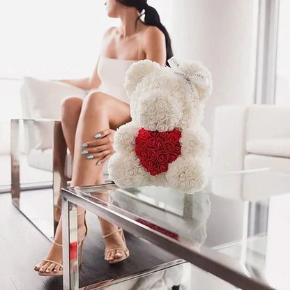 BowLift | Rose Teddy Bear with Handmade Foam Roses – 40cm