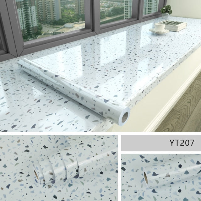 Marble Effect Self-Adhesive Waterproof Wallpaper | Skanto
