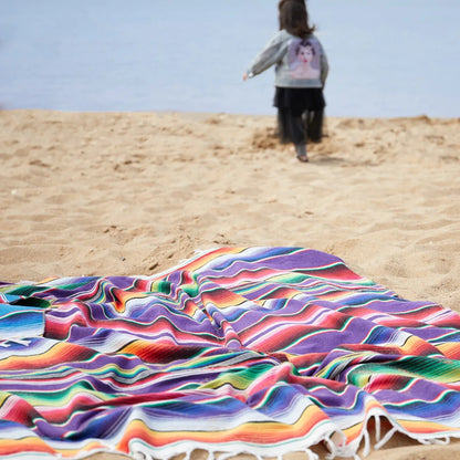 Boho-colored Mexican Serape blanket
