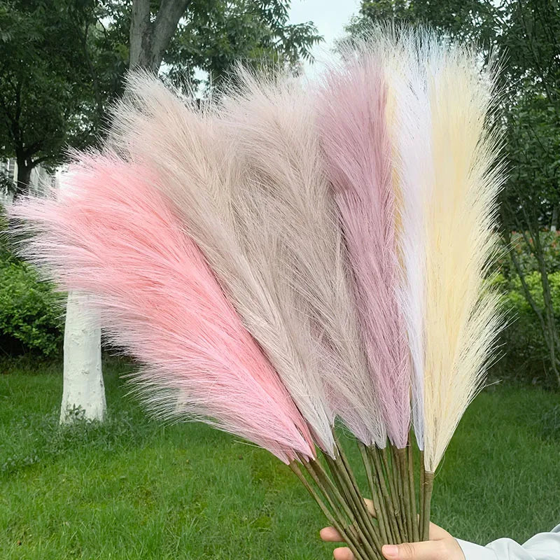 5 Pieces 100 cm Artificial Pampas Grass Dried Flower Bouquet, Decoration for Weddings, Parties, Home, Room, DIY Artificial Plant Decoration Accessories