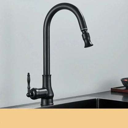 Skanto | VintageTap Antique Brass Kitchen Faucet – Retro Style Mixer Tap with Swivel Spout