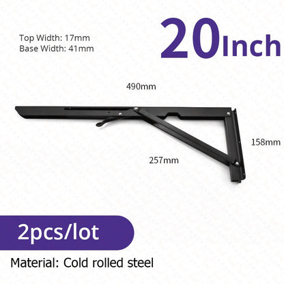 Foldable Stainless Steel Shelf Hooks – 2-Pack, Heavy Duty