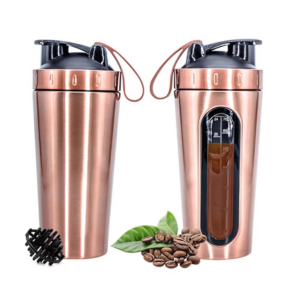 BowLift | Stainless Steel 24oz Sports Shaker Bottle with Measurement Scale for Gym and Outdoor Fitness