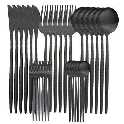 High-quality stainless steel flatware set for 6 people - Elegant flatware collection