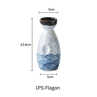 Skanto | Japanese Style Sake Set, Warm Chinese Wine Set, Handmade Ceramic Sake Set for Women