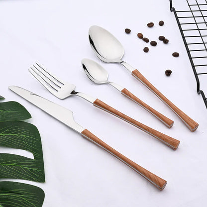 Skanto | RusticDining | Stainless Steel Cutlery with Wood Handle