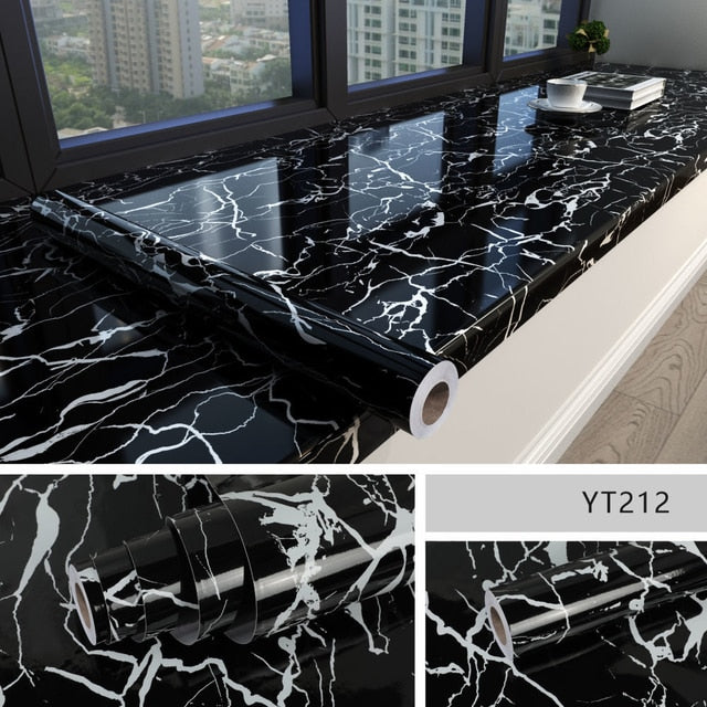 Marble Effect Self-Adhesive Waterproof Wallpaper | Skanto