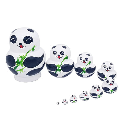 10-Piece Wooden Russian Matryoshka Doll Set for Cultural Decor and Gifts