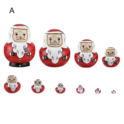 10-Piece Wooden Russian Matryoshka Doll Set for Cultural Decor and Gifts