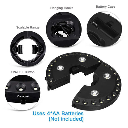 BowLift | LightClip Umbrella Light | Wireless & 3 Brightness Levels | For Garden & Camping