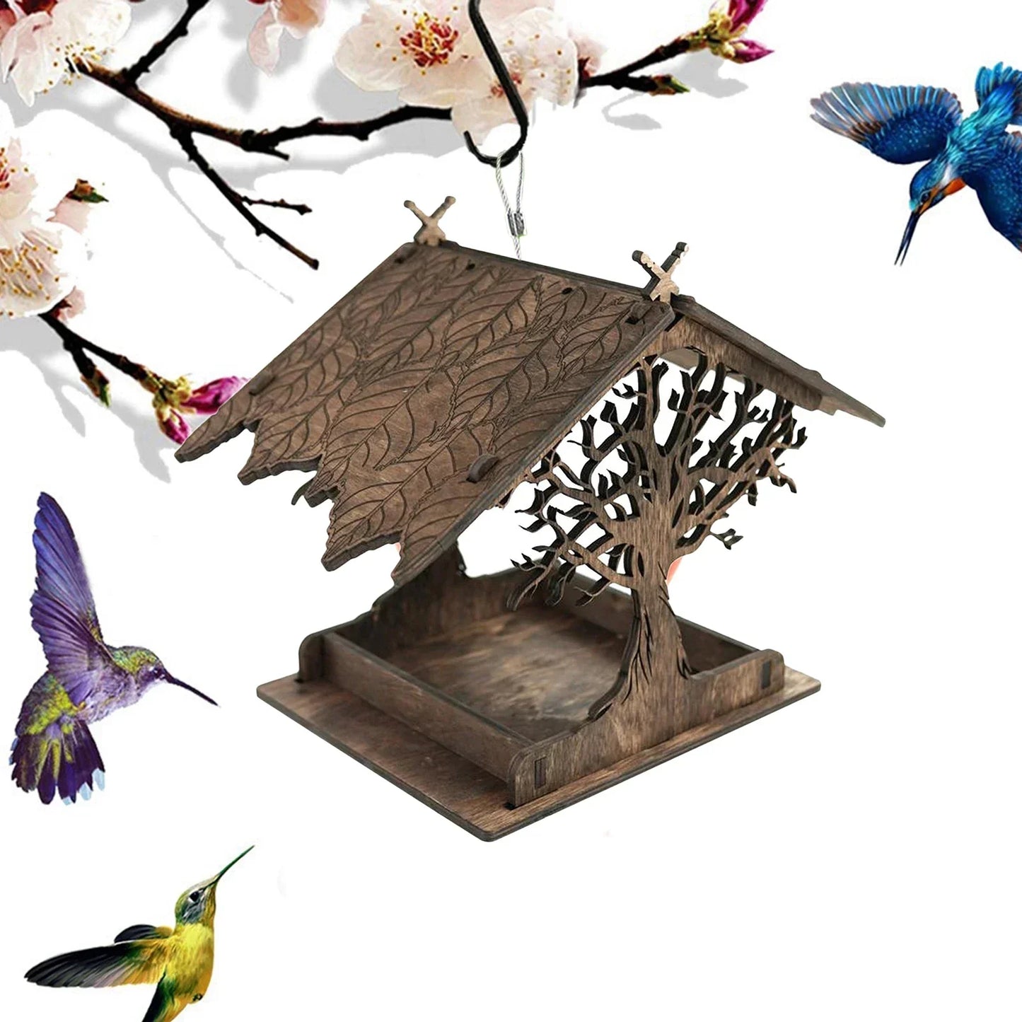 BowLift | Rustic Treehouse Wooden Bird Feeder