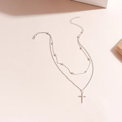 BowLift | Dainty Layered Choker and Cross Necklace