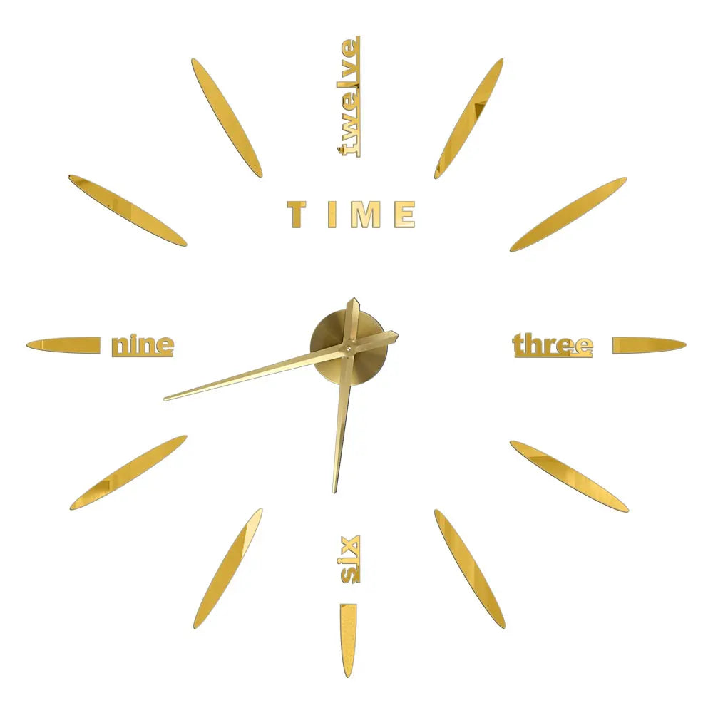 Big Wall Clock DIY 3D Self Adhesive Mirrored Acrylic Wall Clock For Kitchen Dining Room Living Room Creative Home Decor | Bowlift