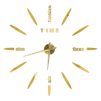 Big Wall Clock DIY 3D Self Adhesive Mirrored Acrylic Wall Clock For Kitchen Dining Room Living Room Creative Home Decor | Bowlift
