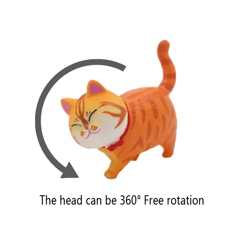 BowLift | 9Pcs Cute Kitty Rotating Head Car Decor