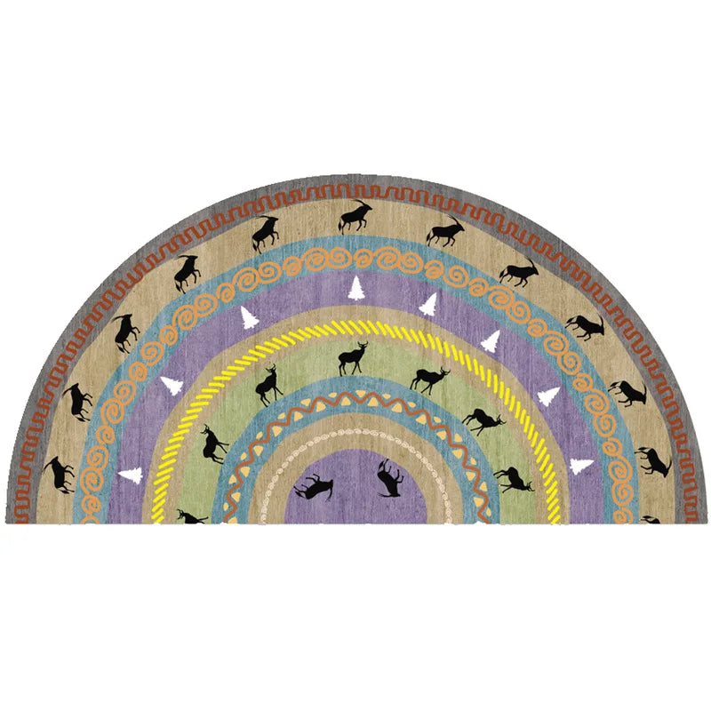 Bohemian Non-Slip Half-Moon Doormat