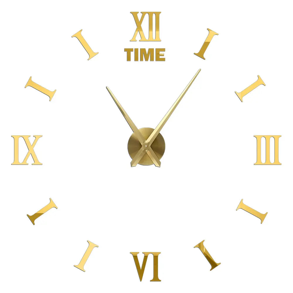 Big Wall Clock DIY 3D Self Adhesive Mirrored Acrylic Wall Clock For Kitchen Dining Room Living Room Creative Home Decor | Bowlift