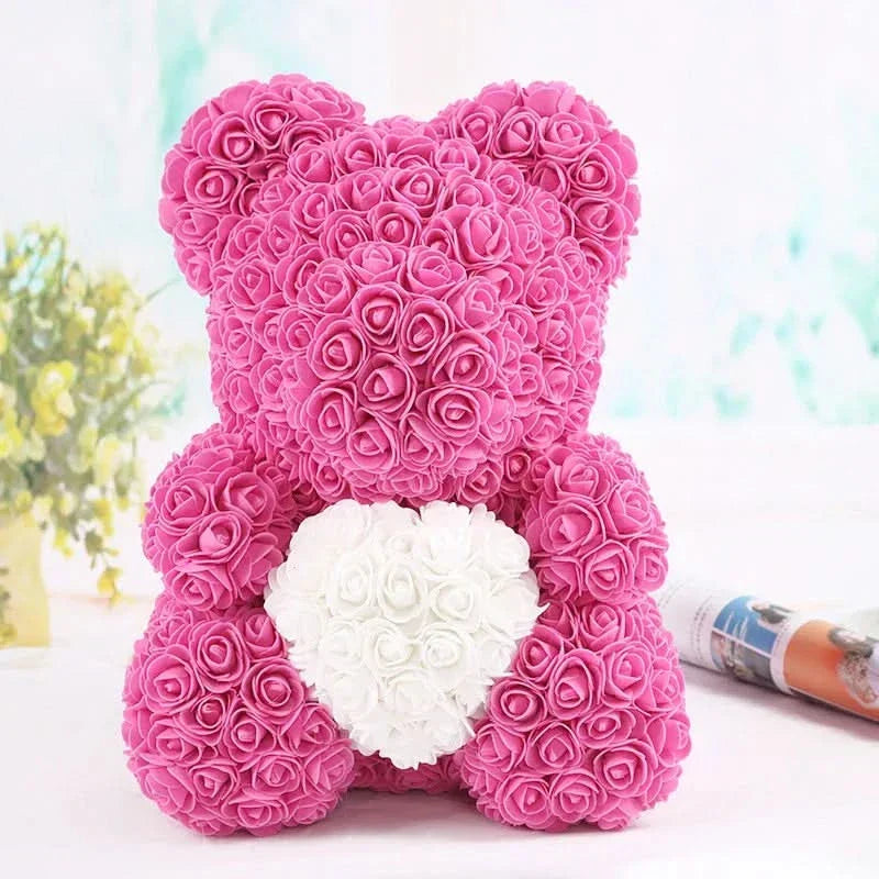 BowLift | Rose Teddy Bear with Handmade Foam Roses – 40cm