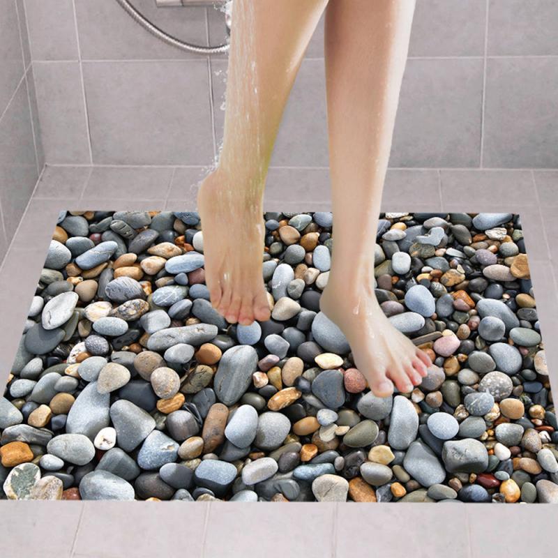 BowLift | 3D Stone Surface Bathroom Floor Stickers