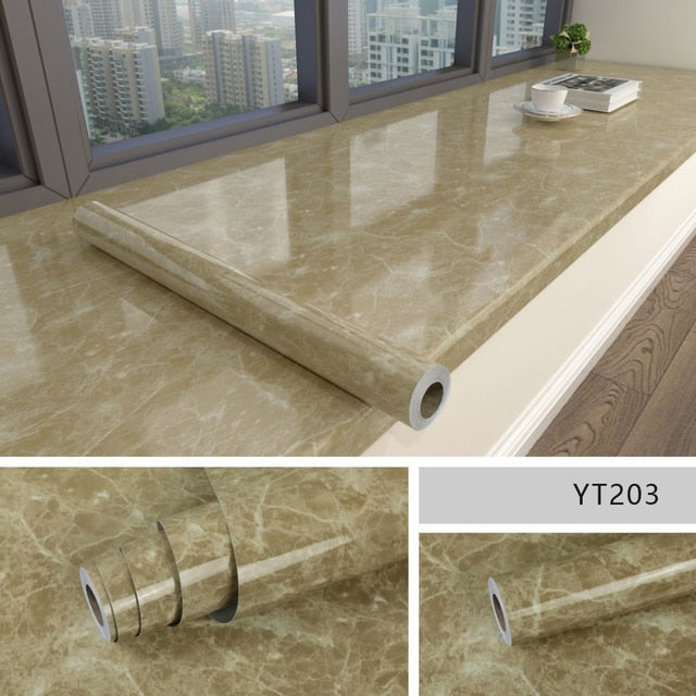 Marble Effect Self-Adhesive Waterproof Wallpaper | Skanto