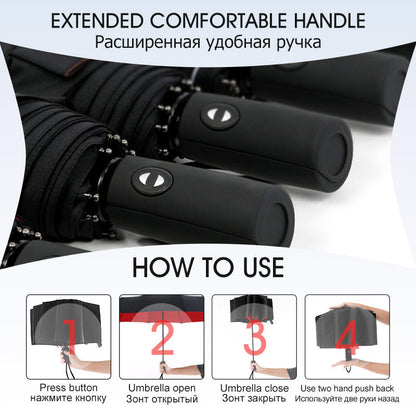 StormShield Automatic Umbrella – Windproof Umbrella with Reverse Closing Mechanism