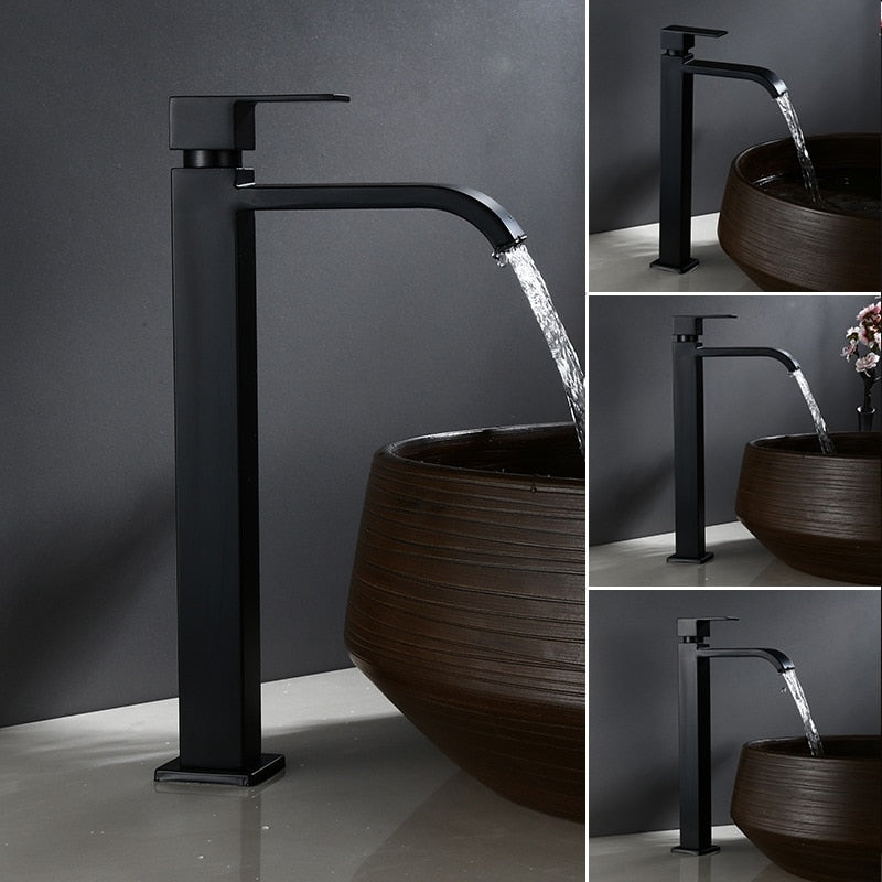 Skanto | Matte Black Cold Water Single Faucet for Sink Installation
