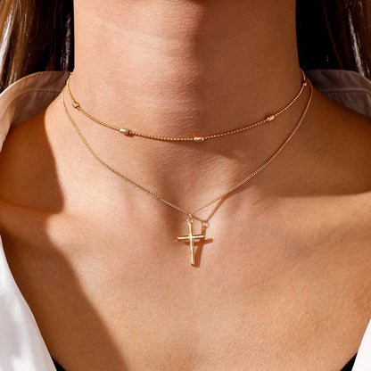 BowLift | Dainty Layered Choker and Cross Necklace