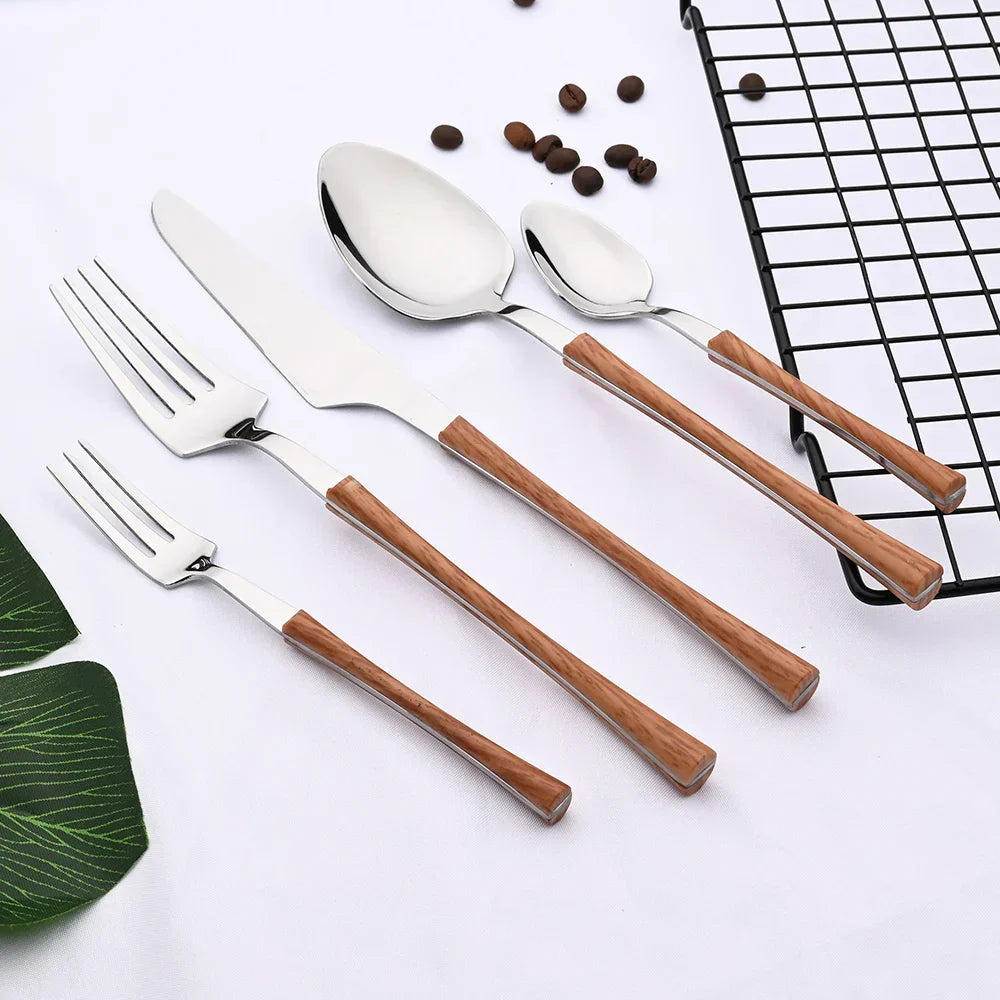 Skanto | RusticDining | Stainless Steel Cutlery with Wood Handle
